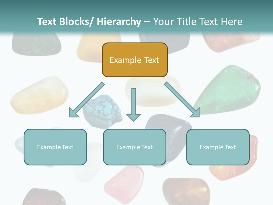 A Group Of Different Colored Rocks On A White Background PowerPoint Template