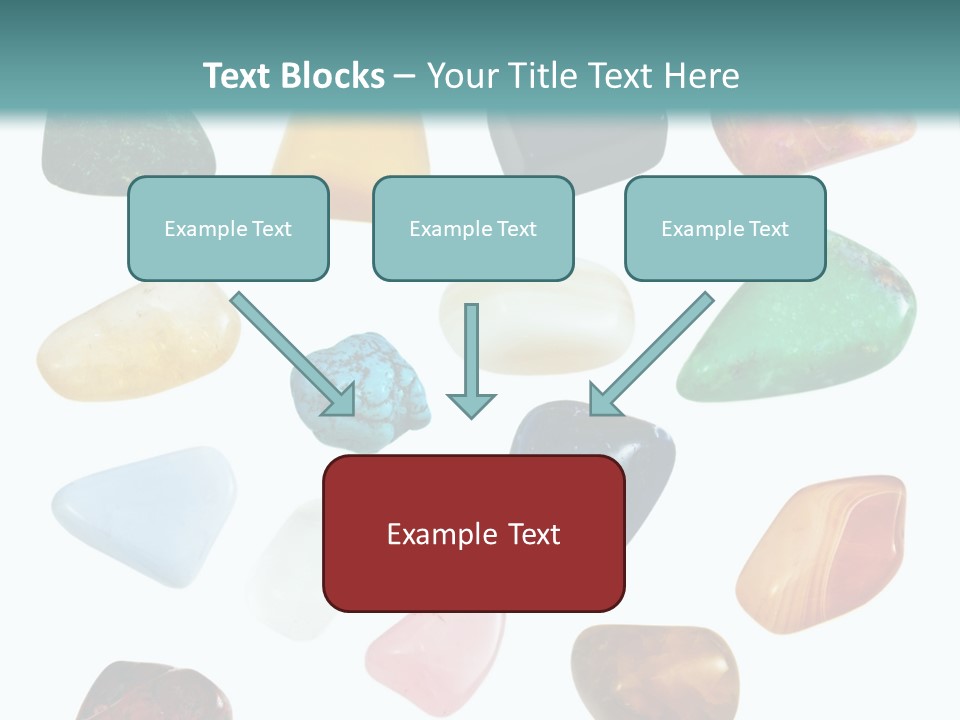 A Group Of Different Colored Rocks On A White Background PowerPoint Template