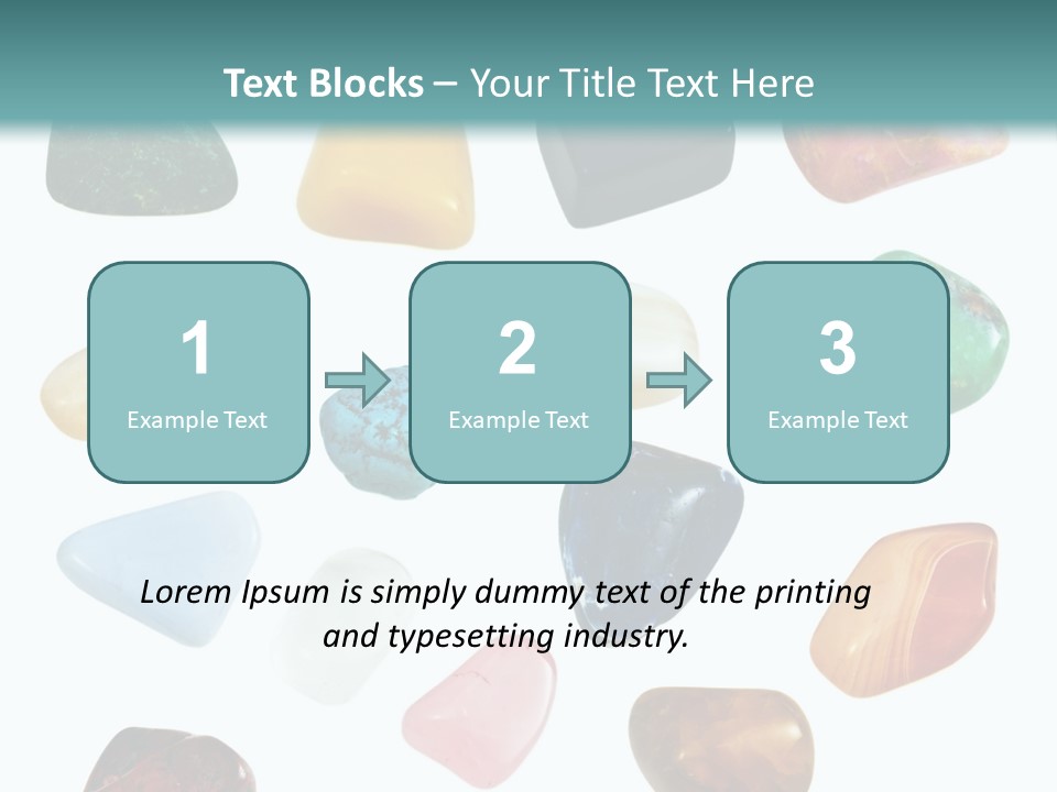 A Group Of Different Colored Rocks On A White Background PowerPoint Template
