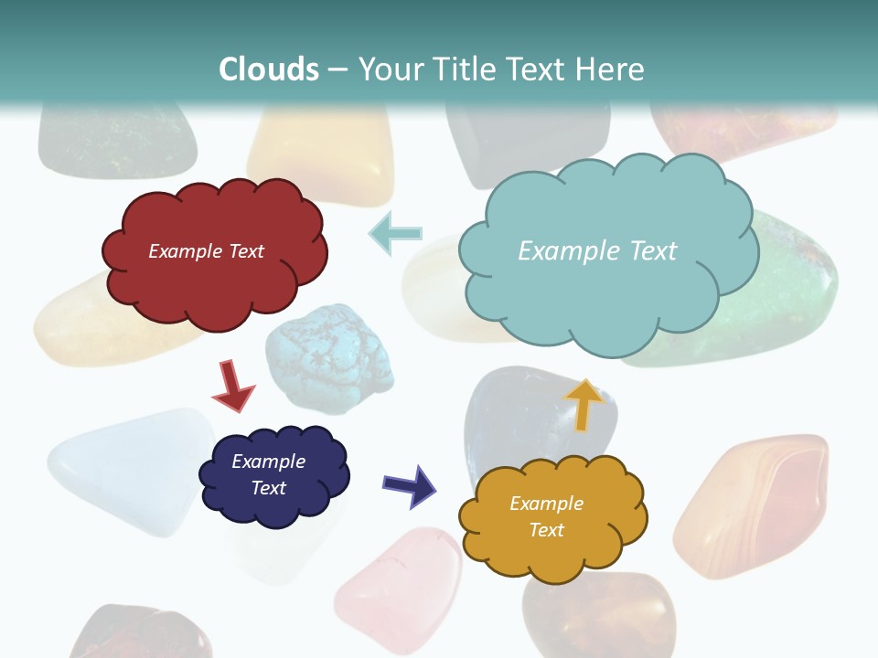 A Group Of Different Colored Rocks On A White Background PowerPoint Template
