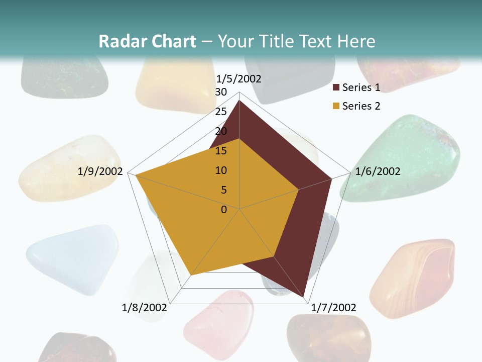 A Group Of Different Colored Rocks On A White Background PowerPoint Template