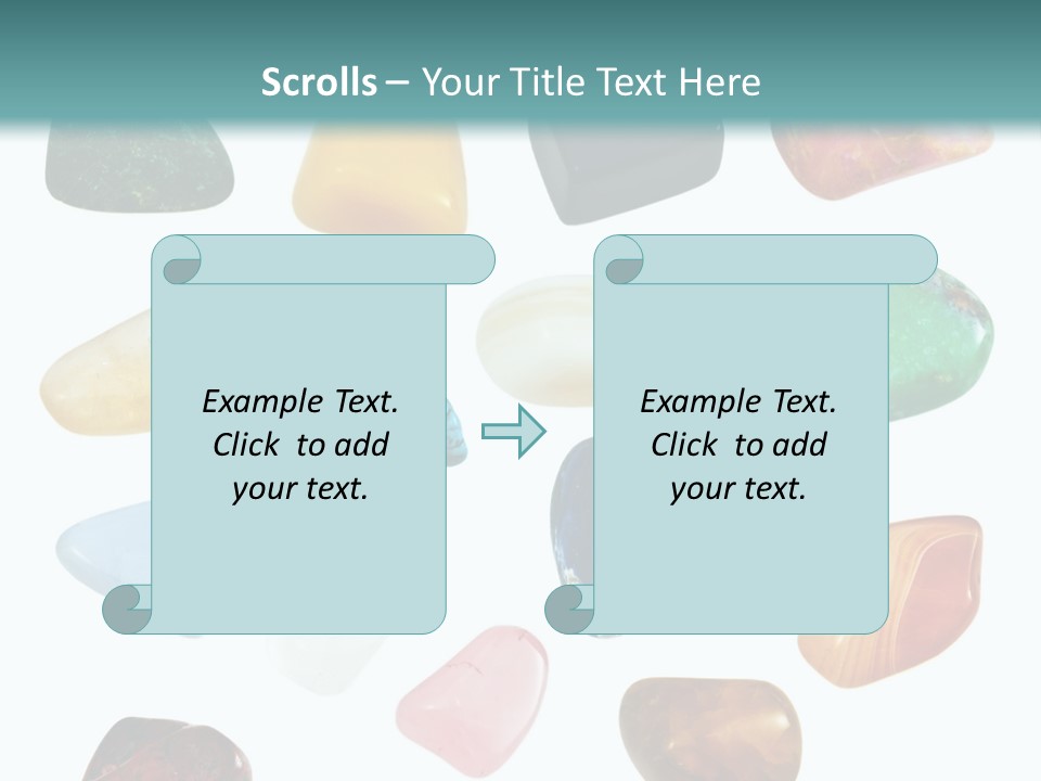 A Group Of Different Colored Rocks On A White Background PowerPoint Template