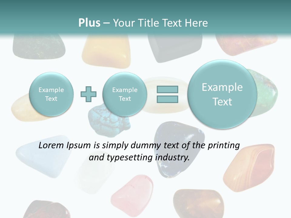 A Group Of Different Colored Rocks On A White Background PowerPoint Template