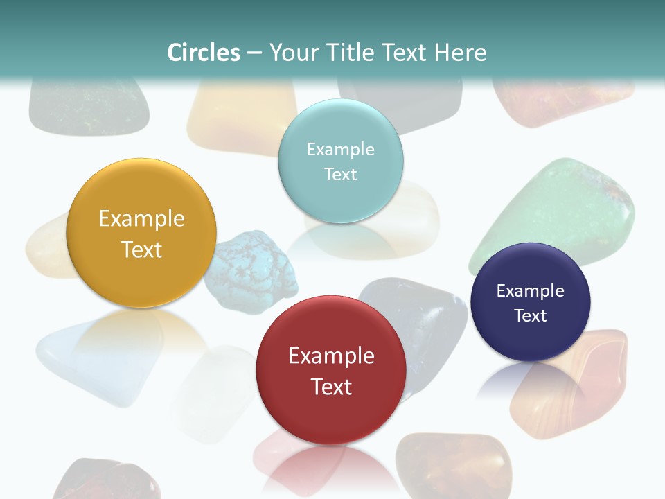 A Group Of Different Colored Rocks On A White Background PowerPoint Template