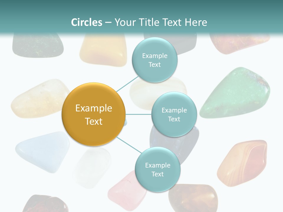 A Group Of Different Colored Rocks On A White Background PowerPoint Template