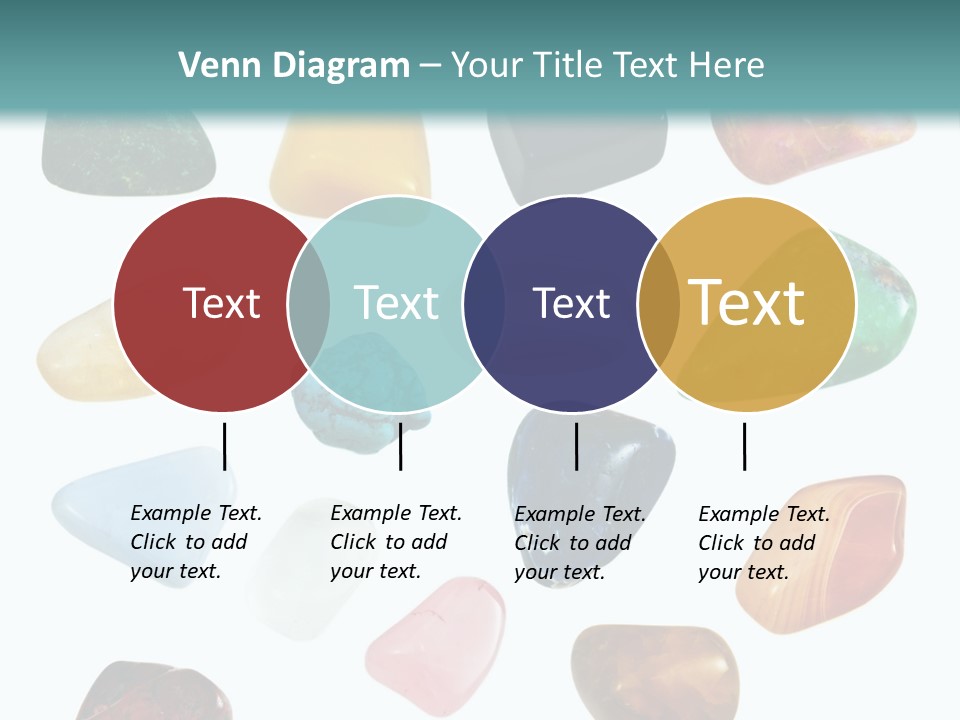 A Group Of Different Colored Rocks On A White Background PowerPoint Template