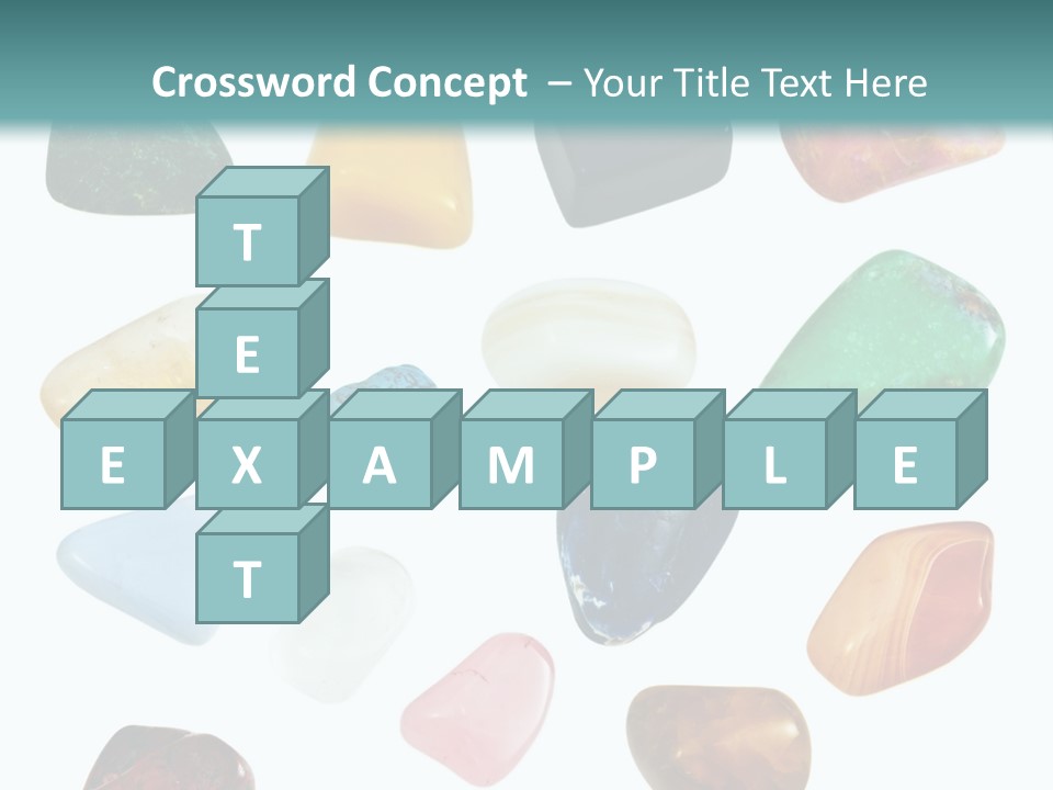 A Group Of Different Colored Rocks On A White Background PowerPoint Template