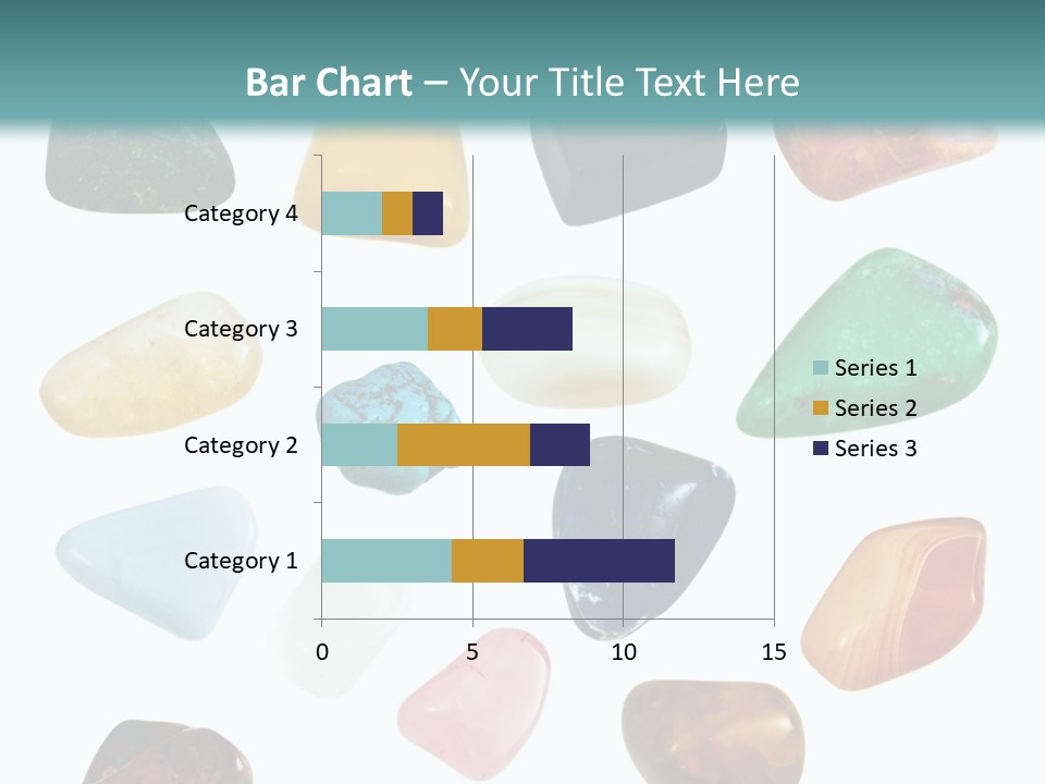 A Group Of Different Colored Rocks On A White Background PowerPoint Template