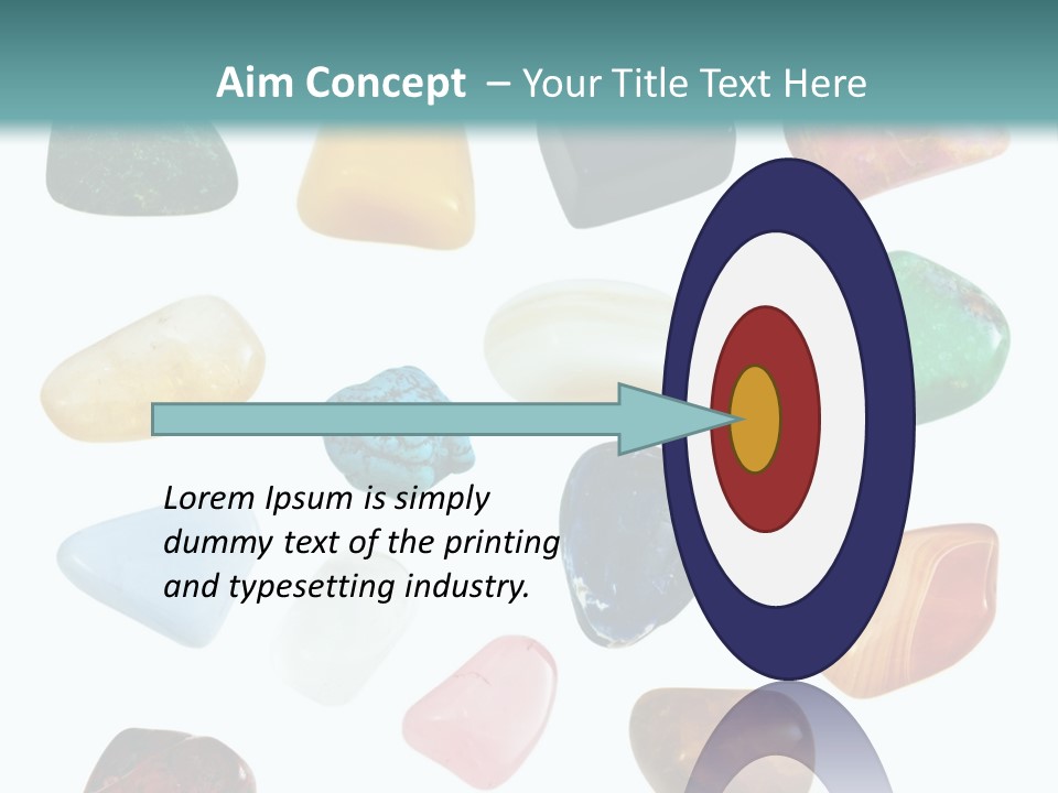 A Group Of Different Colored Rocks On A White Background PowerPoint Template