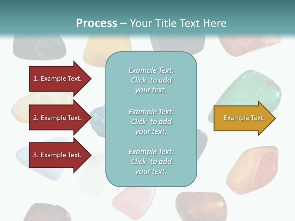 A Group Of Different Colored Rocks On A White Background PowerPoint Template