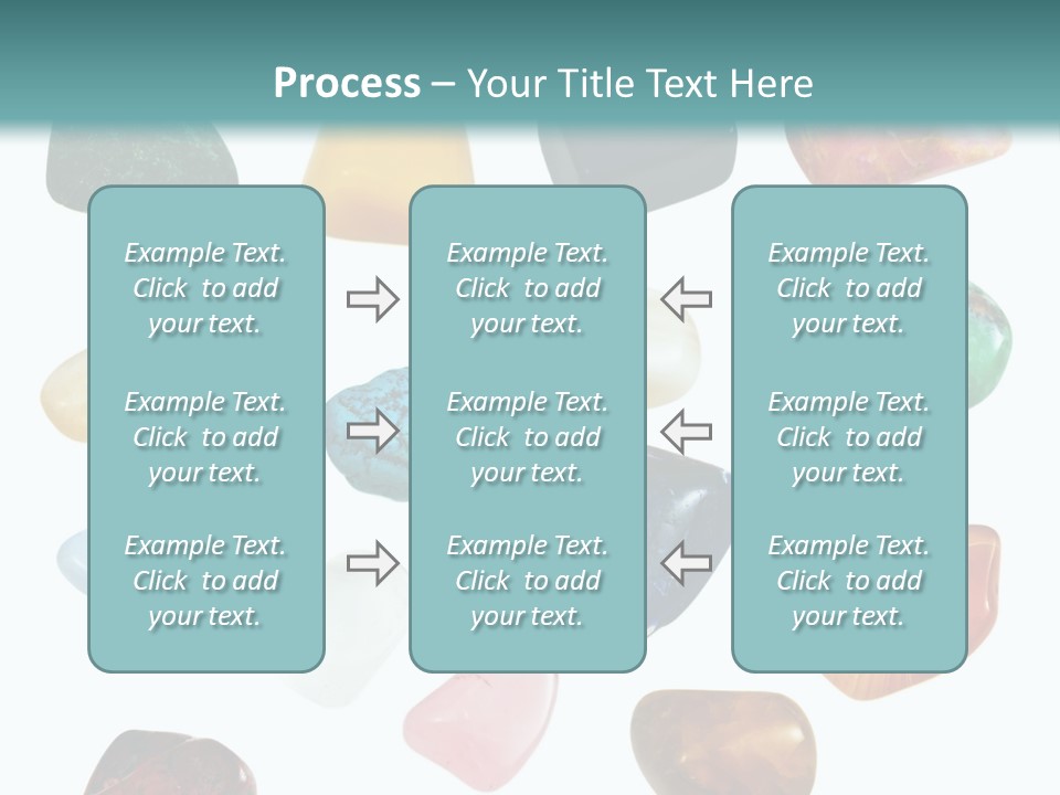 A Group Of Different Colored Rocks On A White Background PowerPoint Template