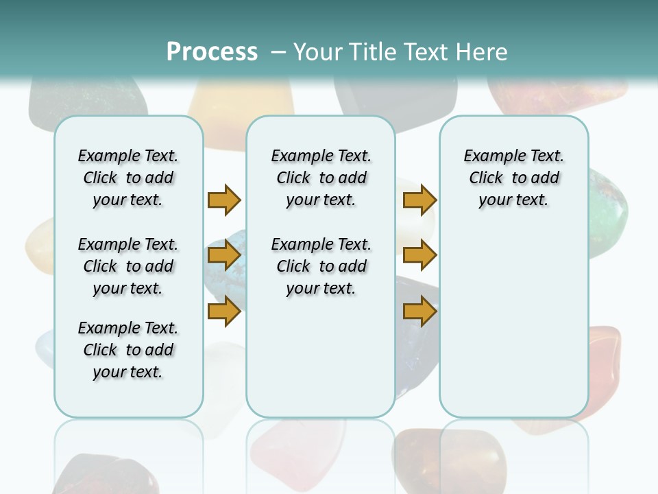A Group Of Different Colored Rocks On A White Background PowerPoint Template