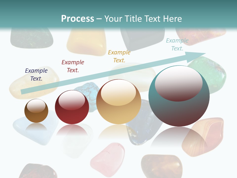 A Group Of Different Colored Rocks On A White Background PowerPoint Template