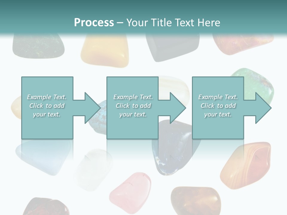 A Group Of Different Colored Rocks On A White Background PowerPoint Template