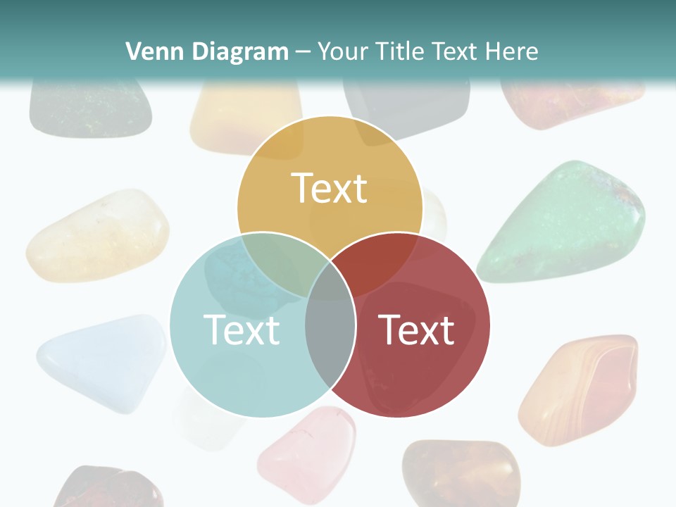 A Group Of Different Colored Rocks On A White Background PowerPoint Template