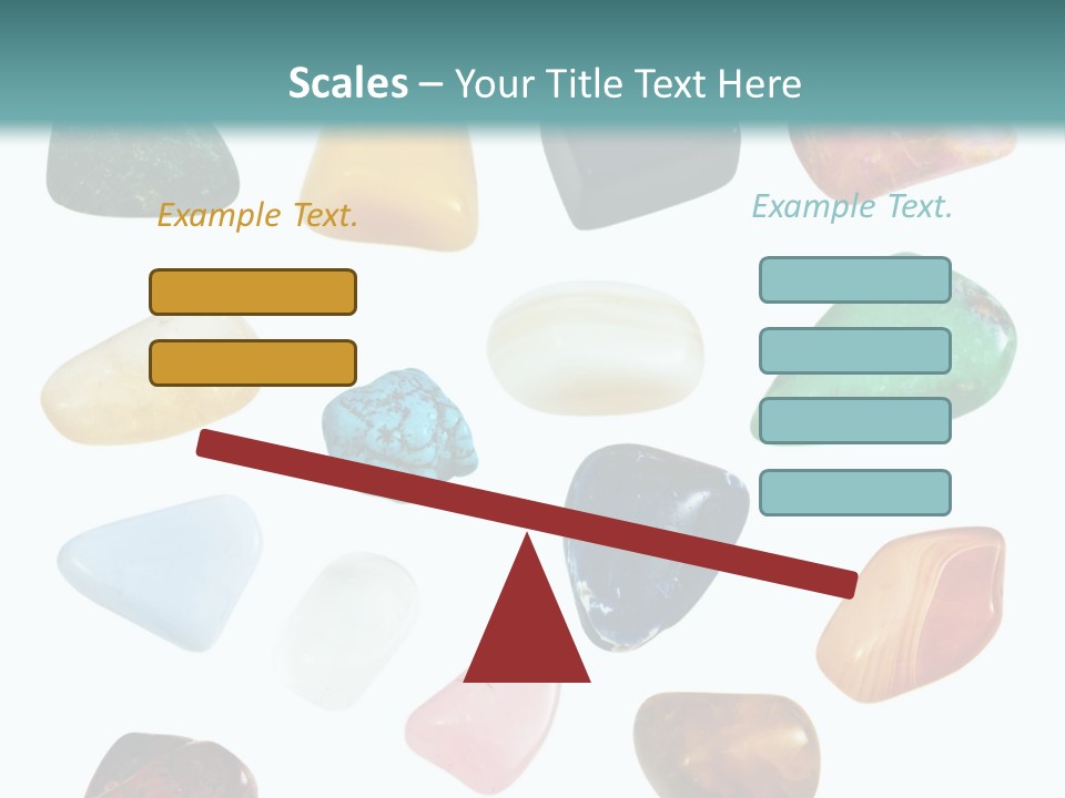 A Group Of Different Colored Rocks On A White Background PowerPoint Template