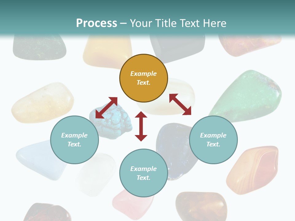 A Group Of Different Colored Rocks On A White Background PowerPoint Template