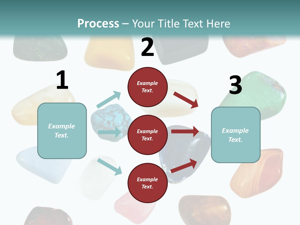 A Group Of Different Colored Rocks On A White Background PowerPoint Template
