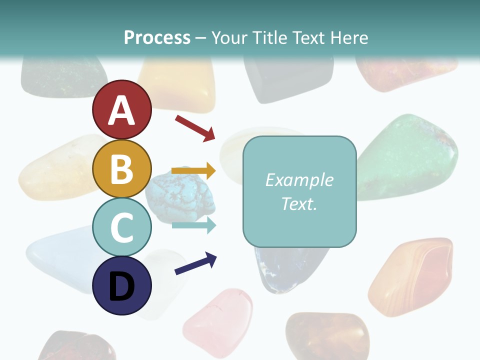 A Group Of Different Colored Rocks On A White Background PowerPoint Template