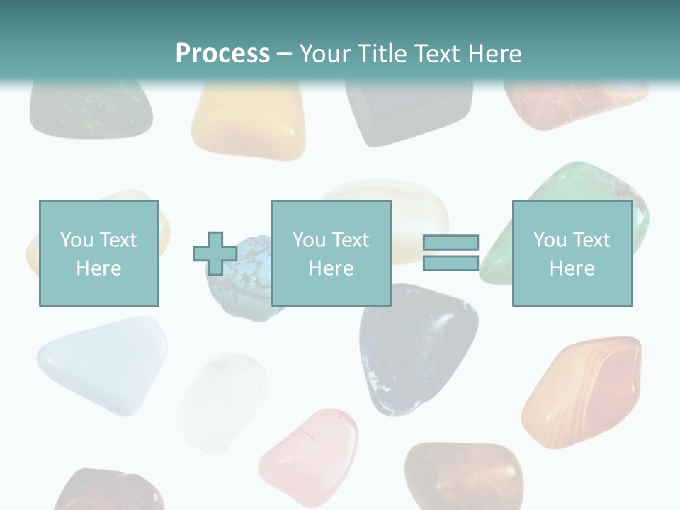 A Group Of Different Colored Rocks On A White Background PowerPoint Template
