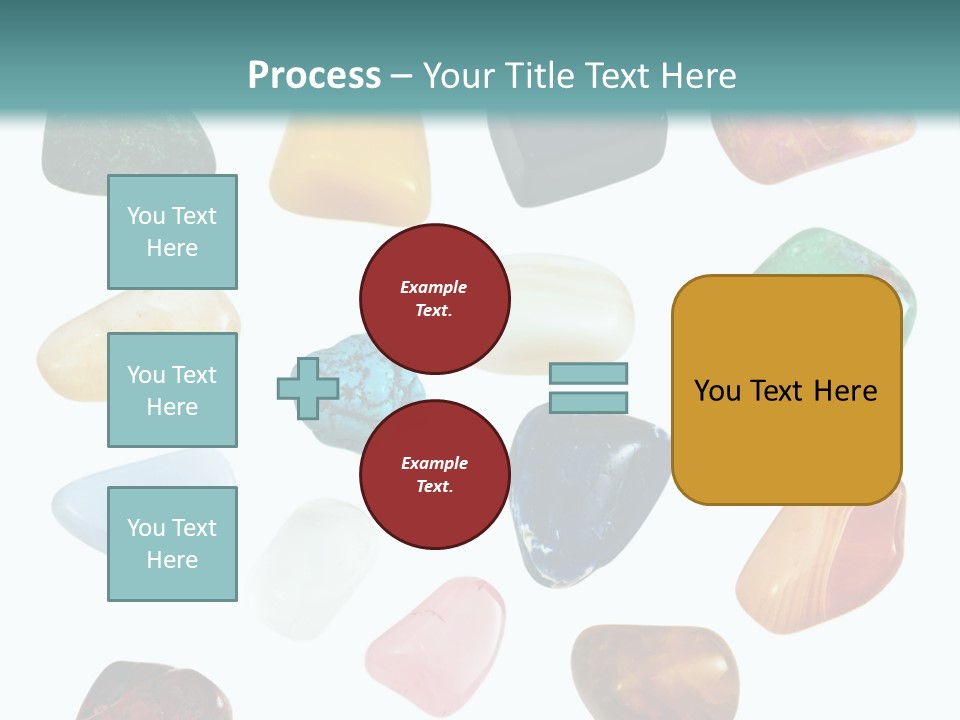 A Group Of Different Colored Rocks On A White Background PowerPoint Template