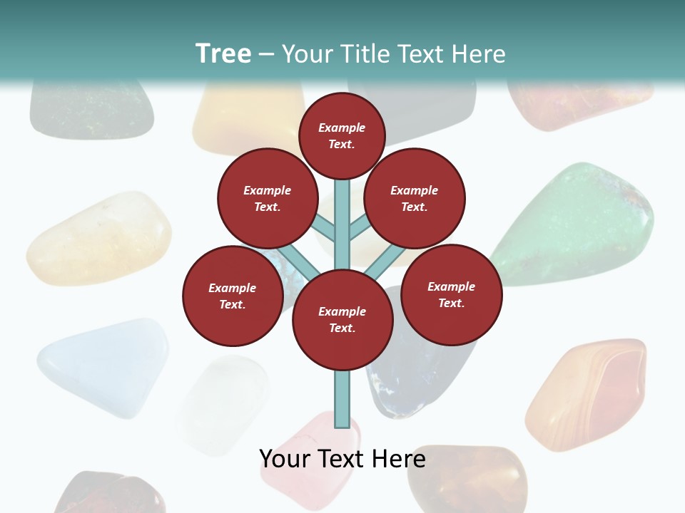 A Group Of Different Colored Rocks On A White Background PowerPoint Template