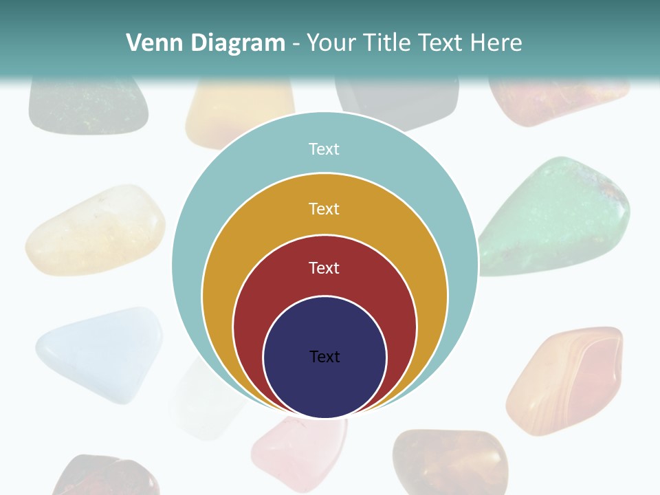 A Group Of Different Colored Rocks On A White Background PowerPoint Template
