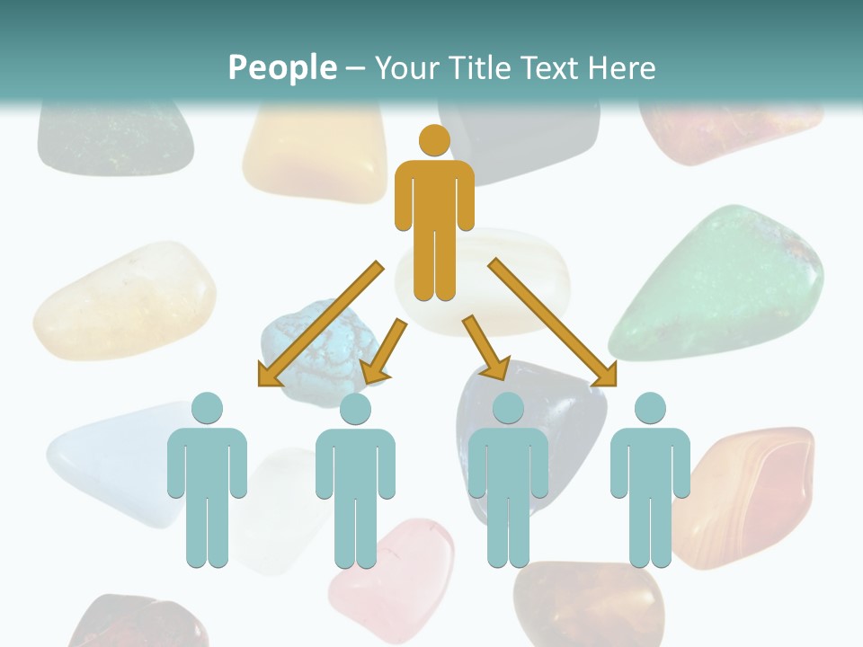 A Group Of Different Colored Rocks On A White Background PowerPoint Template