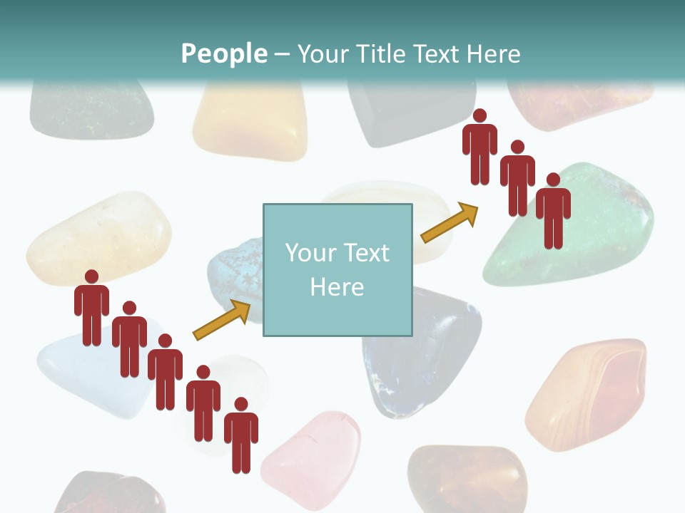 A Group Of Different Colored Rocks On A White Background PowerPoint Template