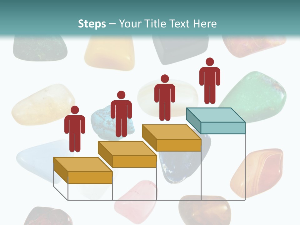 A Group Of Different Colored Rocks On A White Background PowerPoint Template