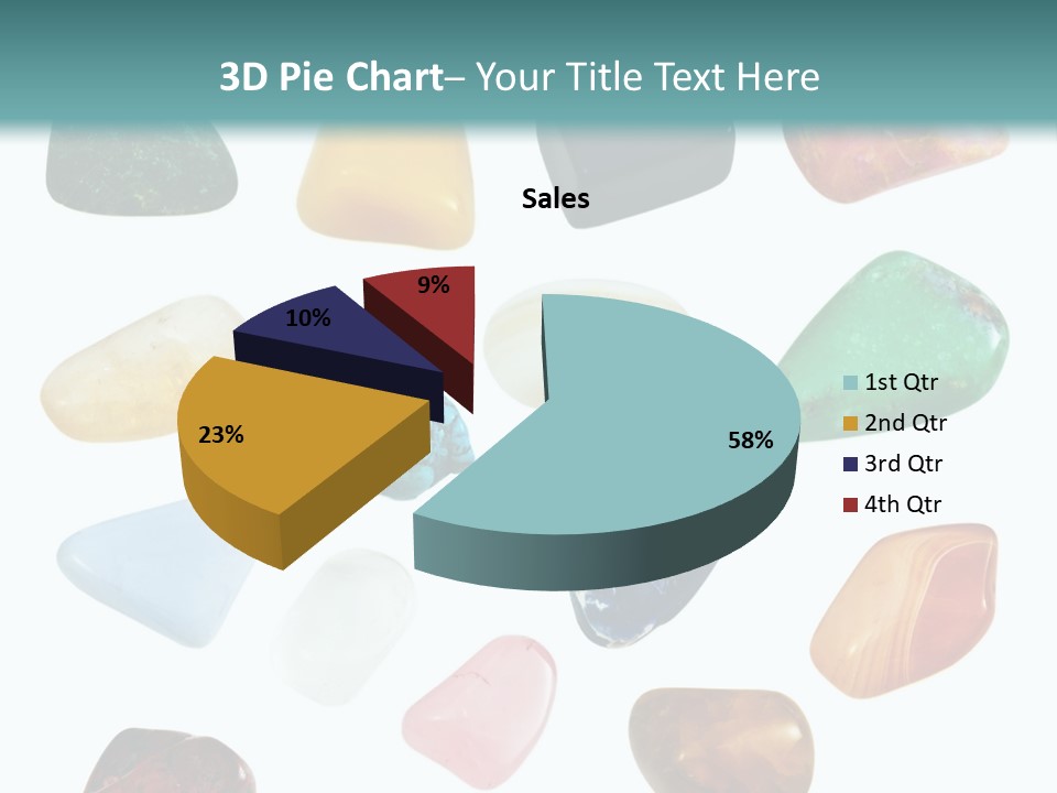A Group Of Different Colored Rocks On A White Background PowerPoint Template