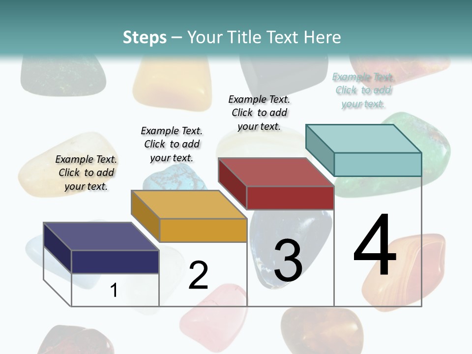 A Group Of Different Colored Rocks On A White Background PowerPoint Template