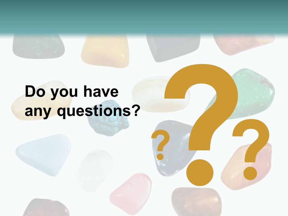 A Group Of Different Colored Rocks On A White Background PowerPoint Template