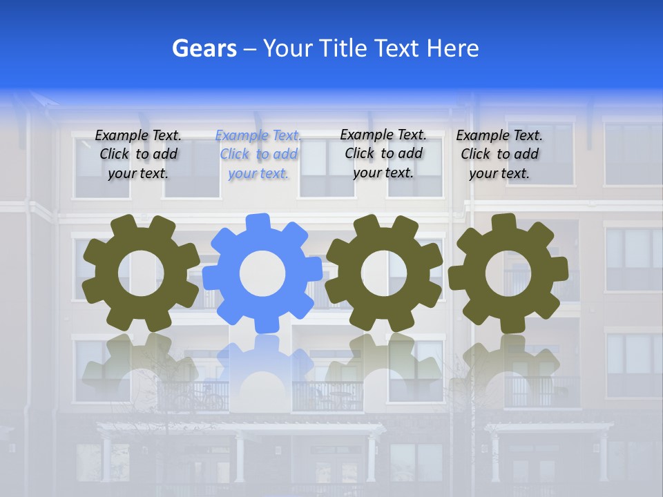 A Picture Of A Building With Cars Parked In Front Of It PowerPoint Template