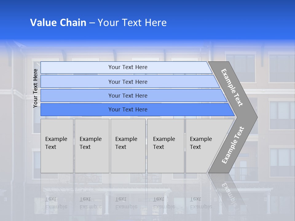 A Picture Of A Building With Cars Parked In Front Of It PowerPoint Template