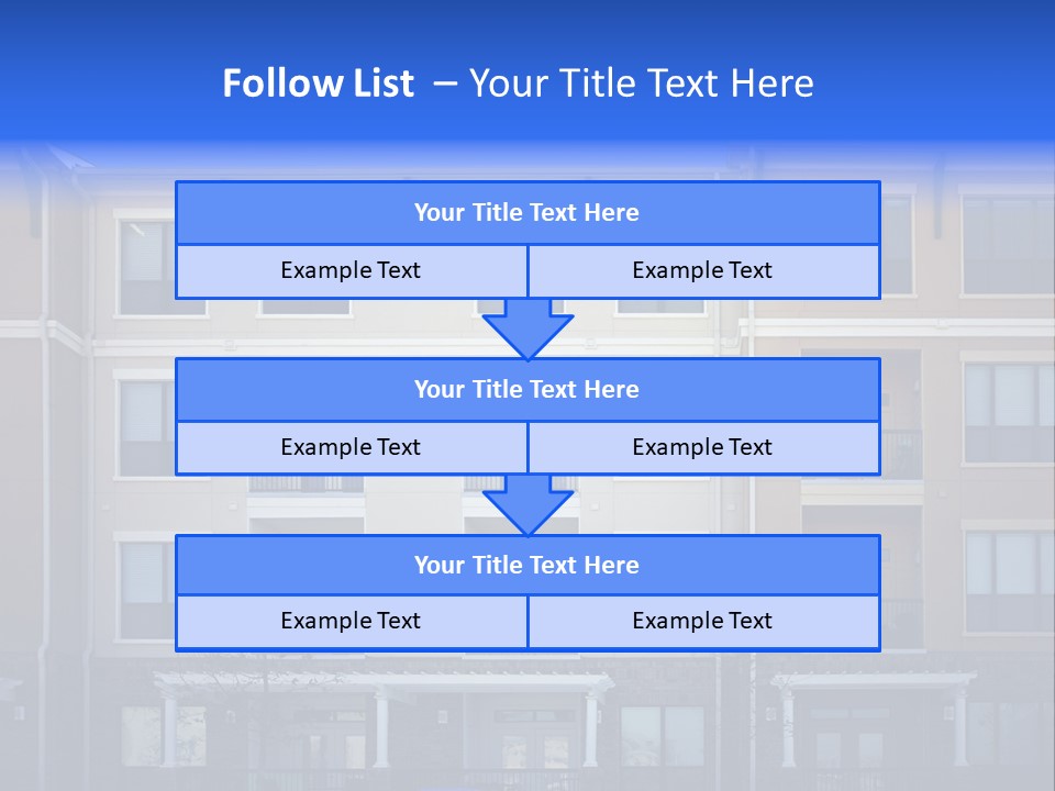 A Picture Of A Building With Cars Parked In Front Of It PowerPoint Template