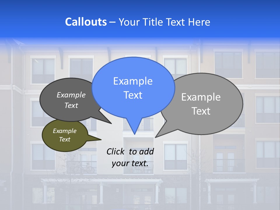 A Picture Of A Building With Cars Parked In Front Of It PowerPoint Template