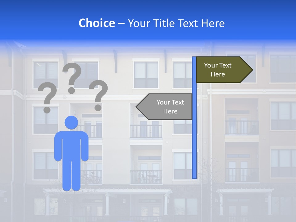 A Picture Of A Building With Cars Parked In Front Of It PowerPoint Template