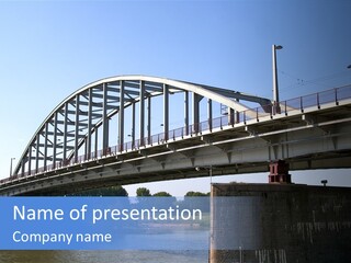 A Bridge Over A Body Of Water With A Sky Background PowerPoint Template