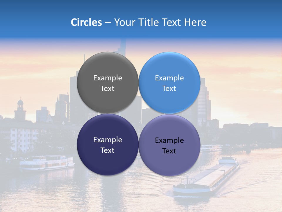 A Boat Traveling Down A River With A City In The Background PowerPoint Template