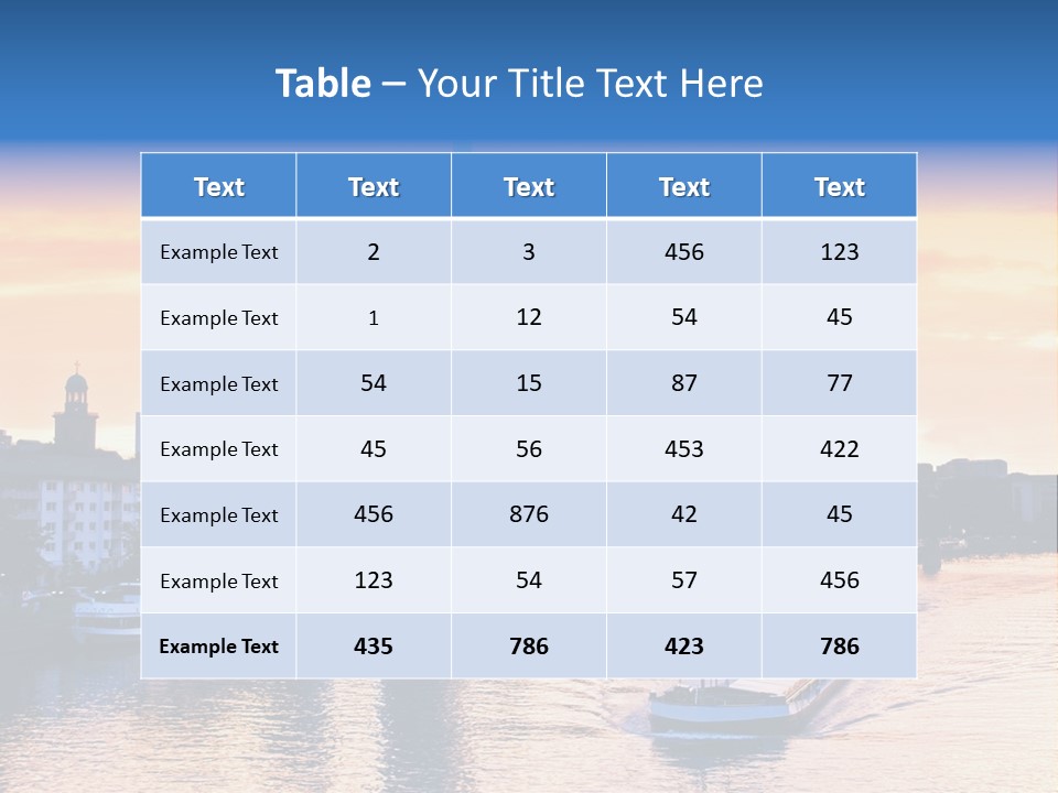 A Boat Traveling Down A River With A City In The Background PowerPoint Template