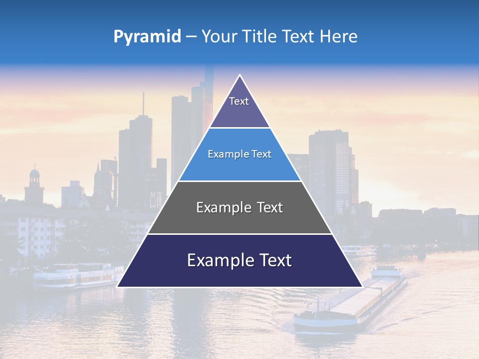 A Boat Traveling Down A River With A City In The Background PowerPoint Template
