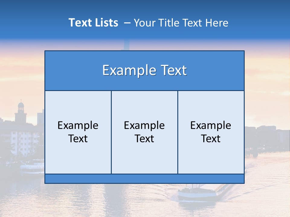 A Boat Traveling Down A River With A City In The Background PowerPoint Template