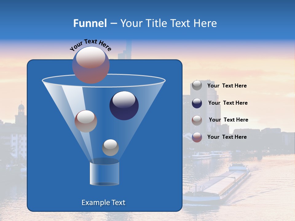 A Boat Traveling Down A River With A City In The Background PowerPoint Template