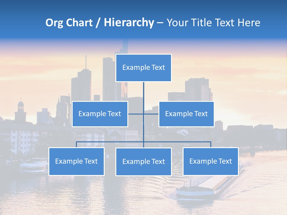 A Boat Traveling Down A River With A City In The Background PowerPoint Template
