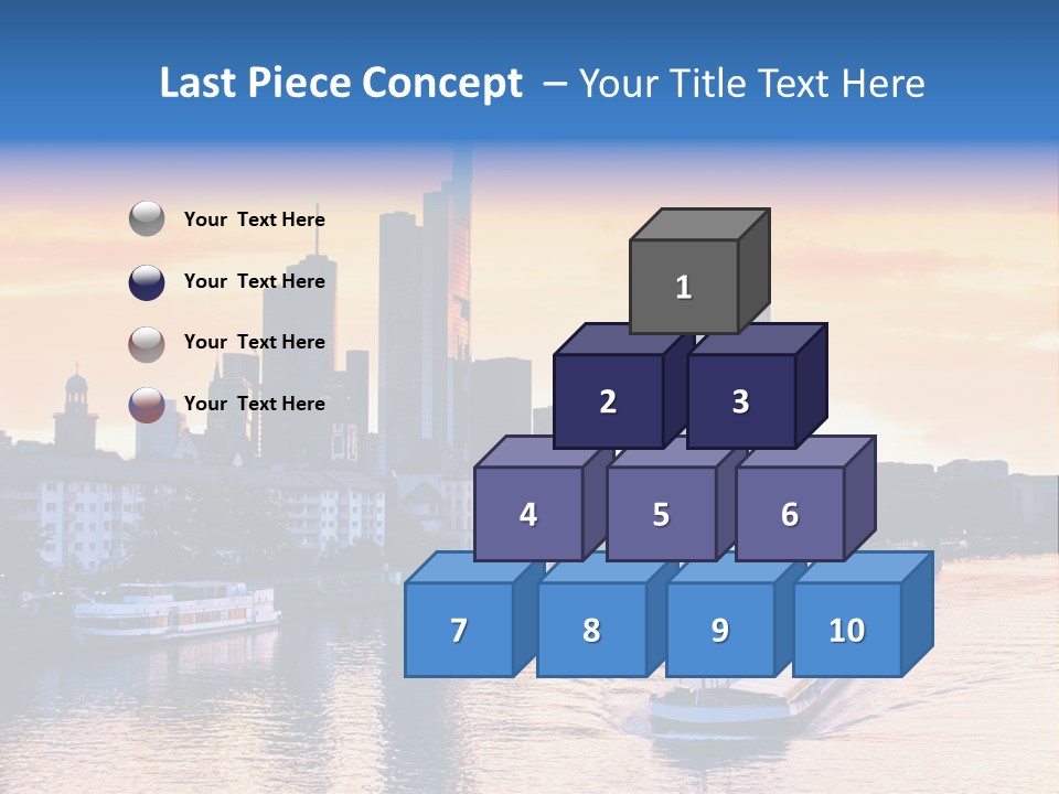 A Boat Traveling Down A River With A City In The Background PowerPoint Template