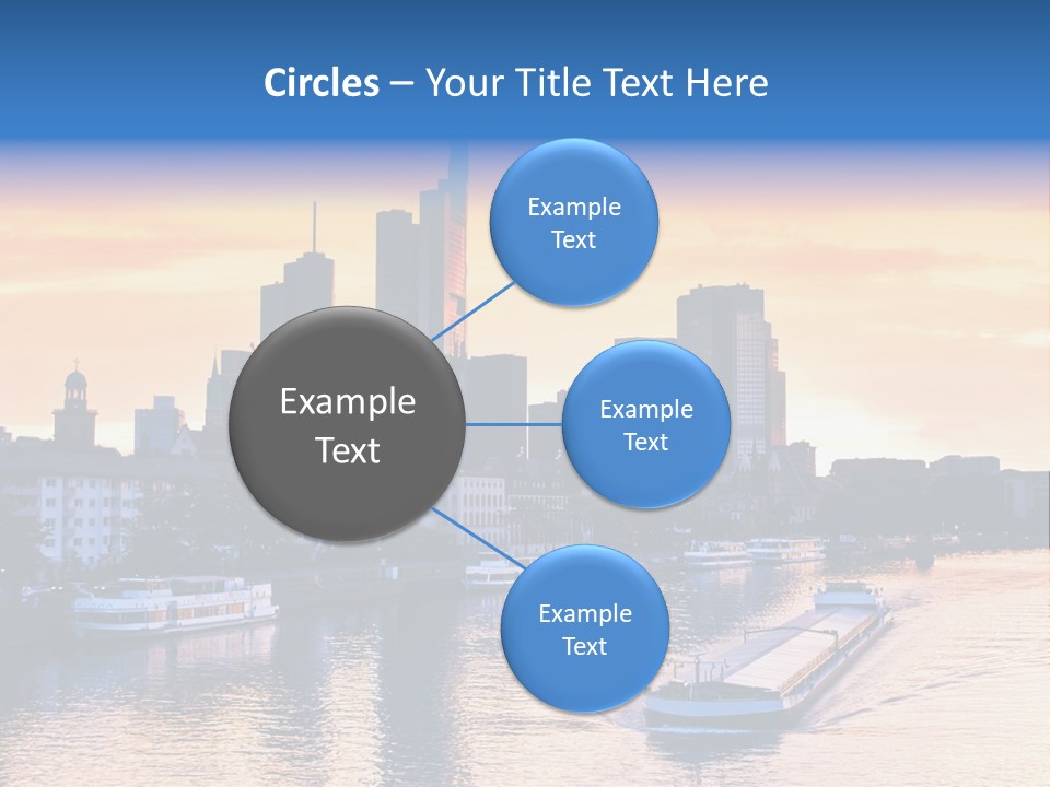 A Boat Traveling Down A River With A City In The Background PowerPoint Template