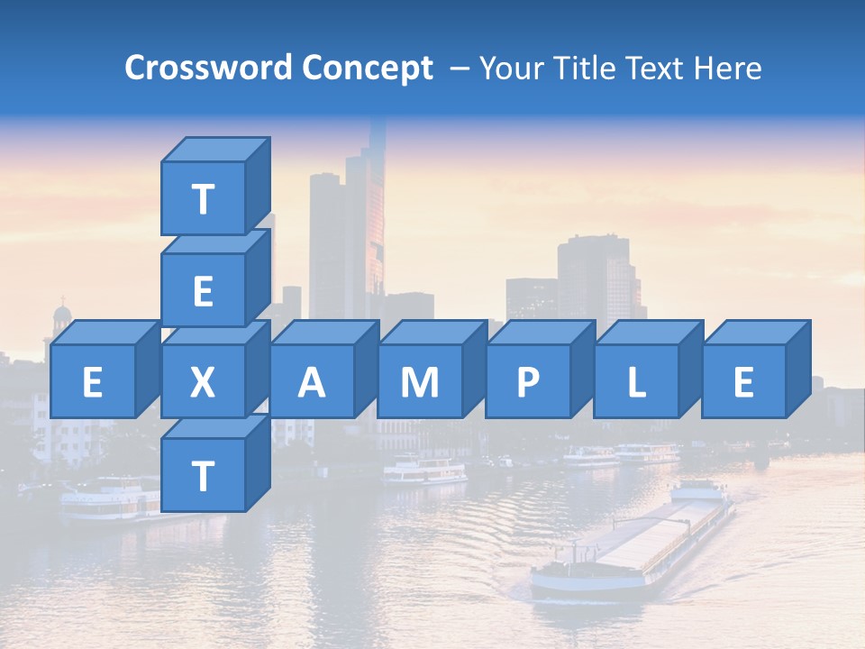 A Boat Traveling Down A River With A City In The Background PowerPoint Template