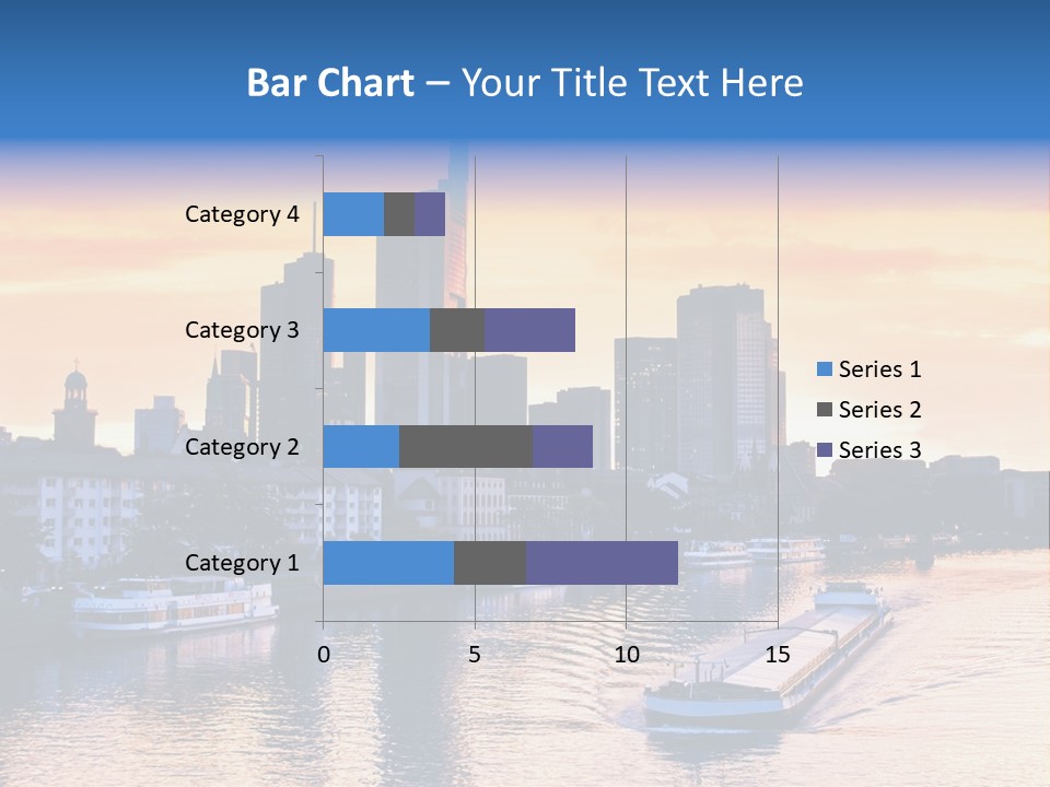 A Boat Traveling Down A River With A City In The Background PowerPoint Template