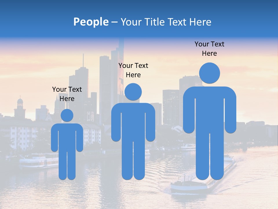 A Boat Traveling Down A River With A City In The Background PowerPoint Template